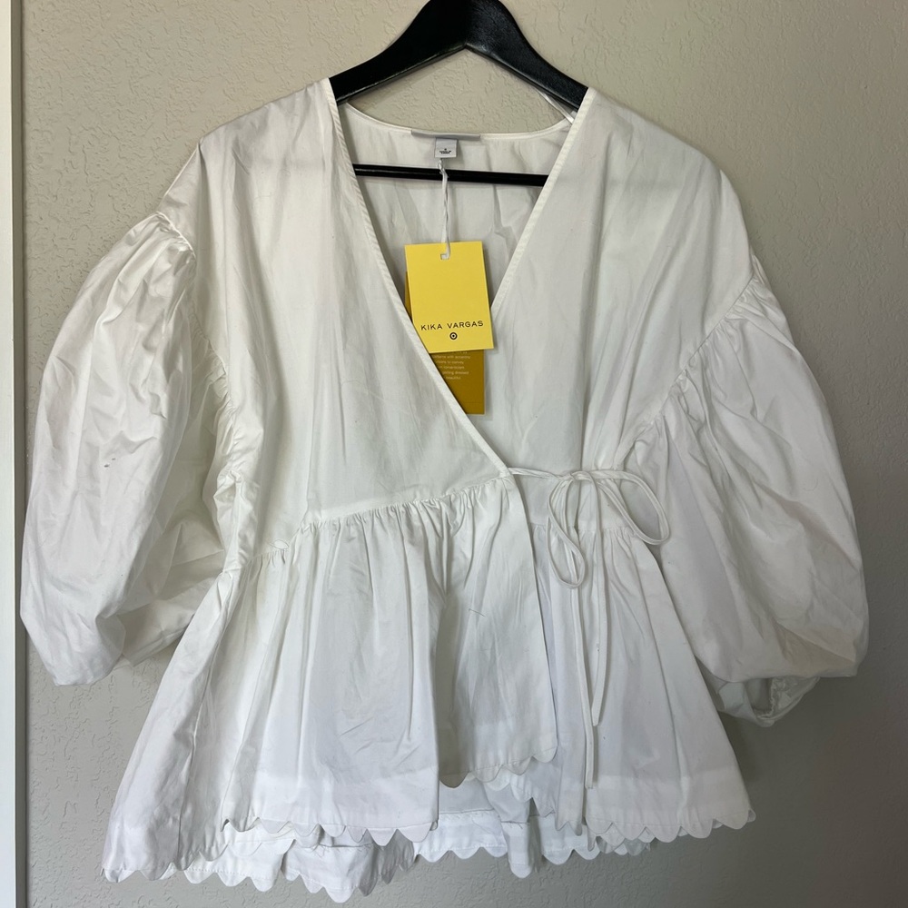 Kika Vargas poplin wrap top